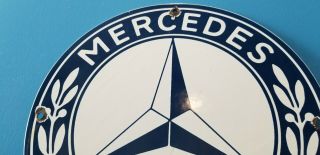 VINTAGE MERCEDES BENZ PORCELAIN GAS AUTOMOBILE SERVICE STATION DEALERSHIP SIGN 3