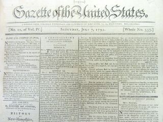 1792 Newspaper With Leonard Bleecker Founding Of The York Stock Exchange
