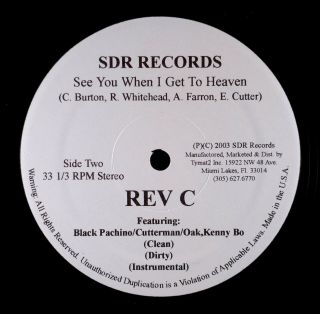 Rev C - See You When I Get To Heaven 12 " Rare Miami G - Funk Gangsta Rap Sdr Nm