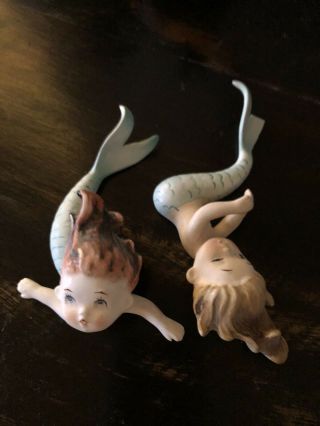 Rare Vintage Mid Century Mermaids/merbabies Wall Plaques Japan