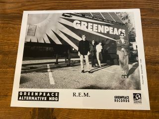 Vintage Glossy Press Photo R.  E.  M.  Michael Stipe,  Rem Greenpeace Records