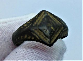 Ancient Early Medieval Crusader Period Cross Ring - Circa 12th Century
