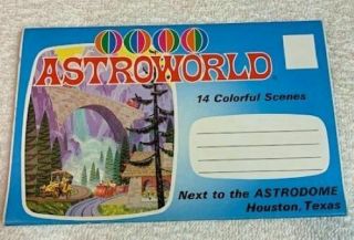 Vintage “astroworld” Souvenir Postcard Photo Folder - 1968