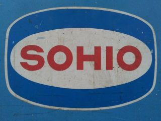 Vintage Sohio Gas Station Sign / Authentic Piece From Closed Station 39 " X 18 "