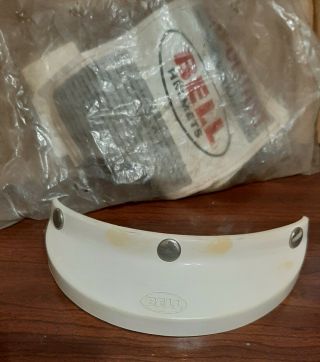Vintage Ultra Rare White Nos Bell Helmet Visor 520 3 Snap