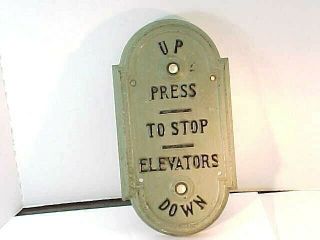ANTIQUE ELEVATOR UP DOWN PUSH BUTTON CALL SWITCH PLATE CAST IRON 2
