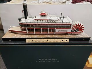 Vtg Newark Museum Wooden Paddleboat/steamboat Model Display " Minnesota " W/case