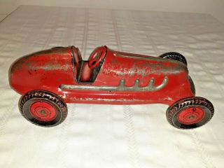 Vintage Marx Presse Metal Indy Race Car Red 12 " Long