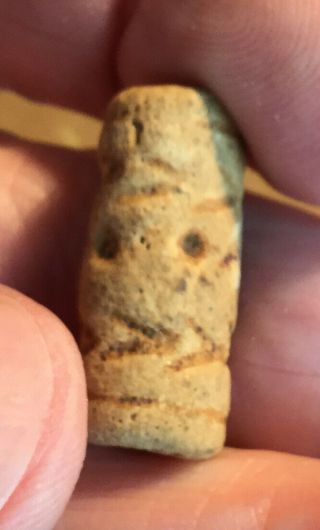 Ancient Early Canaanite Faience Cylinder Seal = Wreath,  Dots 1700 - 1500bc