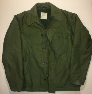 Vtg Usn Us Navy Military A - 2 Permeable Cold Weather Deck Jacket M 38 - 40