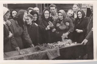 1960s Post Mortem Dead Granny Coffin Funeral Mourning People Odd Russian Photo 2