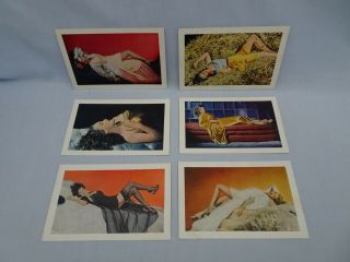 6 Vintage Pin - Up Hurrell Girl Postcard Photos Esky - Cards 1940s Set 3