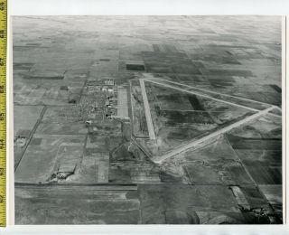 Vintage 1942 Aerial Photo / Herington Army Air Field Wwii Staging Base In Kansas