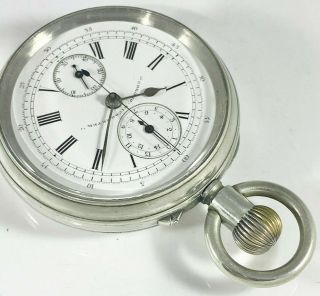 Antique Chrono Micrometer Patent Pocket Watch With Complex Movement c.  1900 3