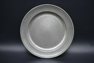 18th Century Antique English Pewter Plate - Dated 1765 Ad