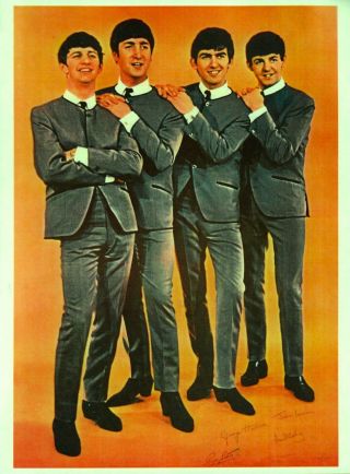 Beatles 1964 Vintage Promo Poster / John Lennon / Paul Mccartney / Ex
