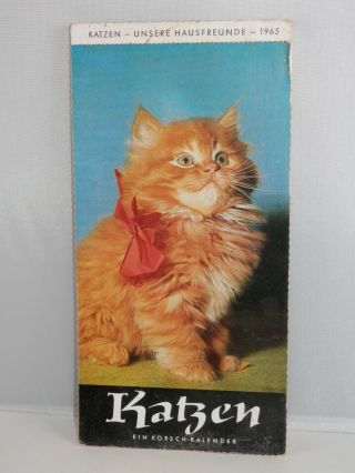 Vintage 1965 German Cat Calendar - Katzen Ein Korsch Kalender Photo Postcards