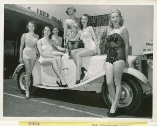 Miss San Francisco Pageant Swimsuit Candid Vintage 1950 Press Photo Cheesecake