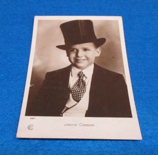 Vintage Jackie Coogan Child Film Movie Star Real Photo Postcard