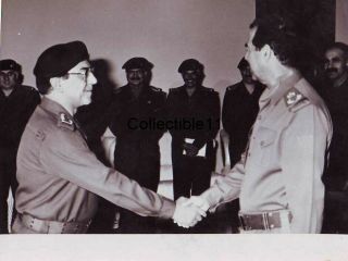 Iraq Photo Of Saddam Hussain & Minister Of Information,  1990s.  713 - 0091a