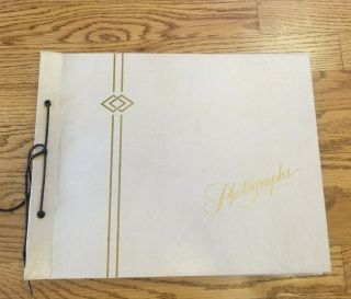 Vintage Old Stock Scrap Book Post Card Photo Album Embossed Tie Pages 1950 