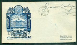 Grace Coolidge,  First Lady Of U.  S. ,  Autograph On Cacheted Cover To Ohio,  Vf