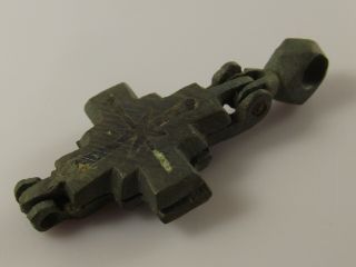 Ancient Bronze Cross Encolpion Kievan Rus 9 - 12 Century Viking 1354