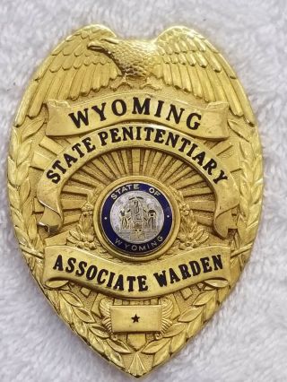 Wyoming State Penitentiary Associate Warden Badge Hallmarked Blackinton