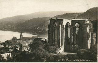 Vintage Die Wernerkapelle In Bacharach Germany Rppc Real Photo Postcard