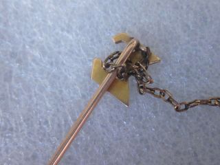 Antique 14K Solid Gold Sigma Chapter Guard Fraternity Sorority Stick Pin 3