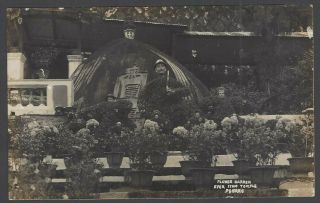 Malaya Flower Garden,  Ayer Itam Temple,  Penang Vintage Real Photo Postcard