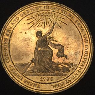 1776 - 1876 U.  S.  Centennial Dollar Brass International Exhibition Medal