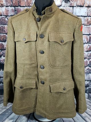 Vintage Wwi Us Army 42nd Infantry Division M1917 Wool Jacket
