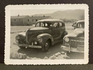 Vintage 1952 Us Army Base Fort Bliss Tx Photo Barracks Cars 39 Plymouth 49 Dodge