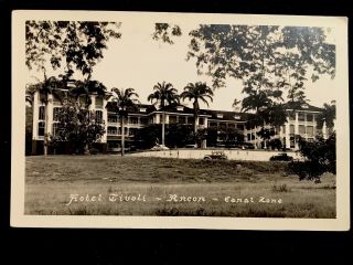 Rppc C1930’s Hotel Tivoli,  Ancon,  Panama Canal Zone Vintage Real Photo Postcard