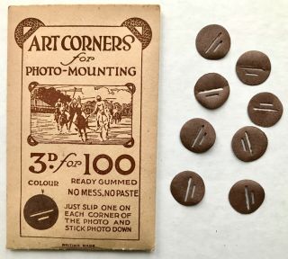 Vintage 1930s Art Corners Photo Mounting Packet 100 Postcard Photograph
