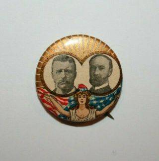 1904 Roosevelt & Fairbanks President Campaign Button Political Pinback Pin