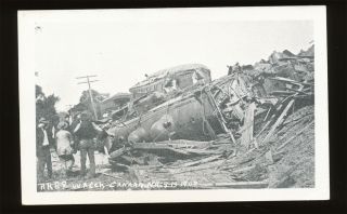 35 - Vintage Real Photo Postcard Showing Train Wreck,  Canaan Nh 1907