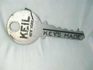 Vintage Cast Aluminum Double Sided Keil York Keys Made Sign
