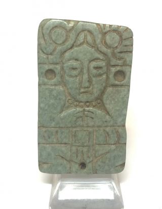Pre - Columbian Mayan Jade Pectoral / Plaque