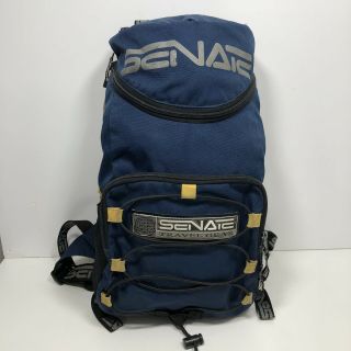 Vtg Senate Travel Gear Backpack Aggressive Inline Skating Blading Blue 17 " Rare