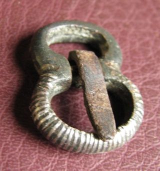 Authentic Ancient Artifact Viking Bronze Inlaid Buckle Vk 46