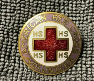 American Red Cross Hs Home Service Volunteer Badge Pin