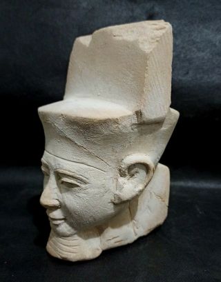 Antique Sculpture Ancient Egyptian Statue Pharaoh King Bust Rare Figurine 720 Bc