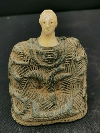 Very Old Bactrian Schist Stone Stunning Zoomorphic Pattern Statue