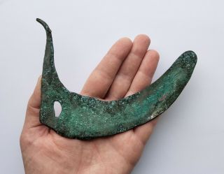 Bronze Age Sickle 2 1200 - 800 B.  C. ,  No Res,  Not.  Great Cond And Shape