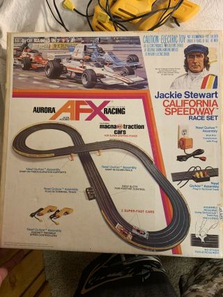 Vintage Aurora Afx Racing Jackie Stewart Dual Oval Speedway Race Set Slot Track