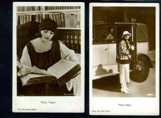 Vintage Pola Negri Two (2) German Ross Postcards 1920 