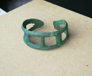 Ancient Greece - Rome Bronze Bracelet Warrior - Legionnaire Green Patina Rare