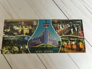 Vintage Oversized Postcard Palace Club Reno,  Nevada Color Photo Card